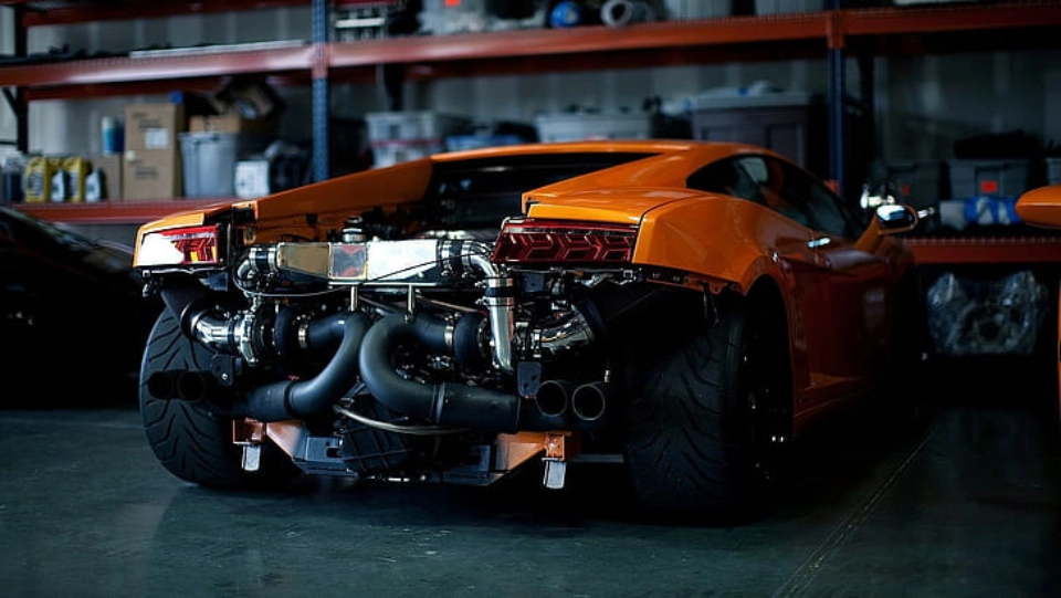 A modified Lambo in Lamborghini garage