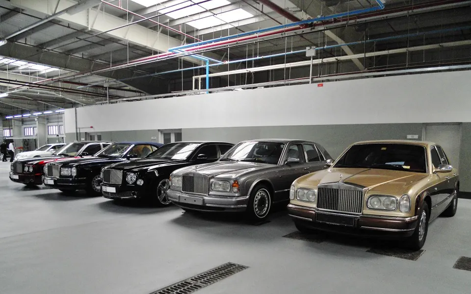 Inside a Bentley service center in Dubai