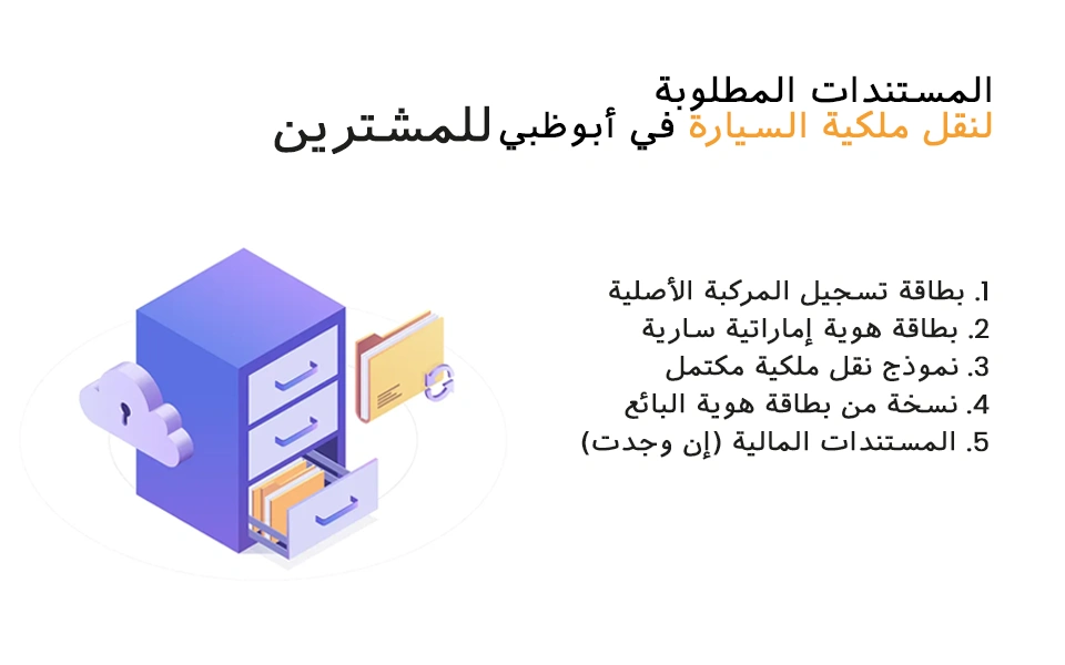المستندات المطلوبة لنقل ملكية السيارة في أبوظبي للمشترين