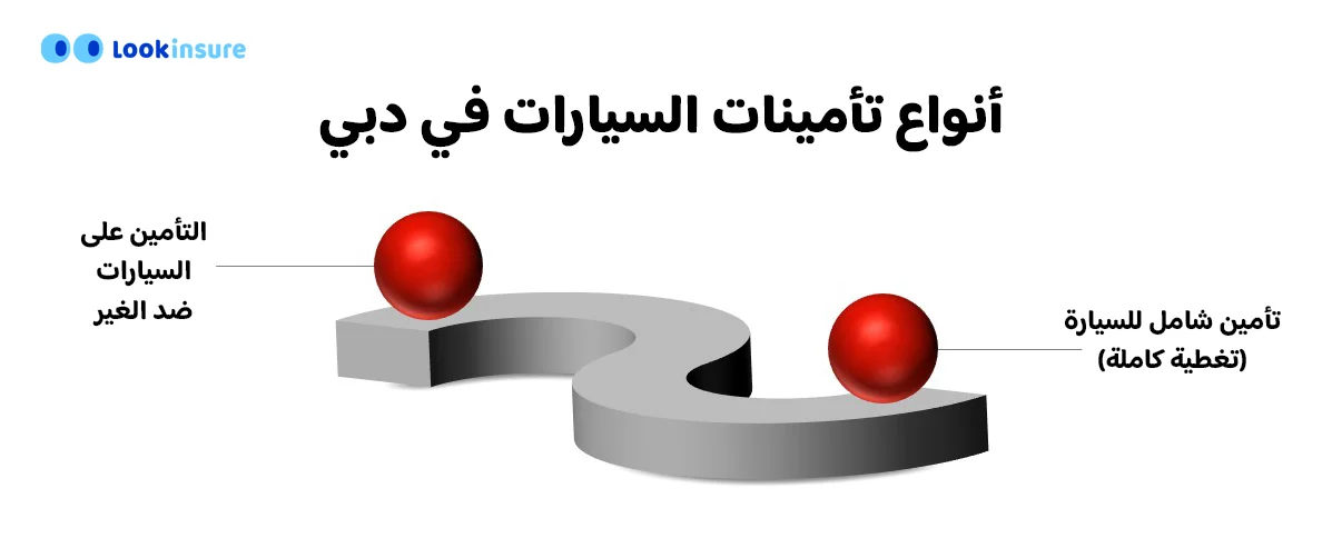رسم بياني يوضح أنواع شركات تأمين السيارات في دبي