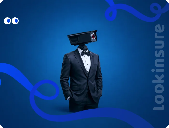 The image shows a CCTV camera as a symbol of security while illustrating the concept of IDV in car insurance and how it is calculated.