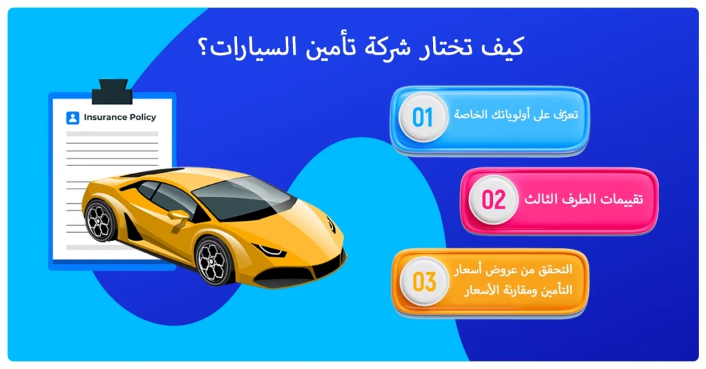 كيف تختار شركة تأمين السيارات- خطوة ضمن كيفية اختيار تأمين السيارة