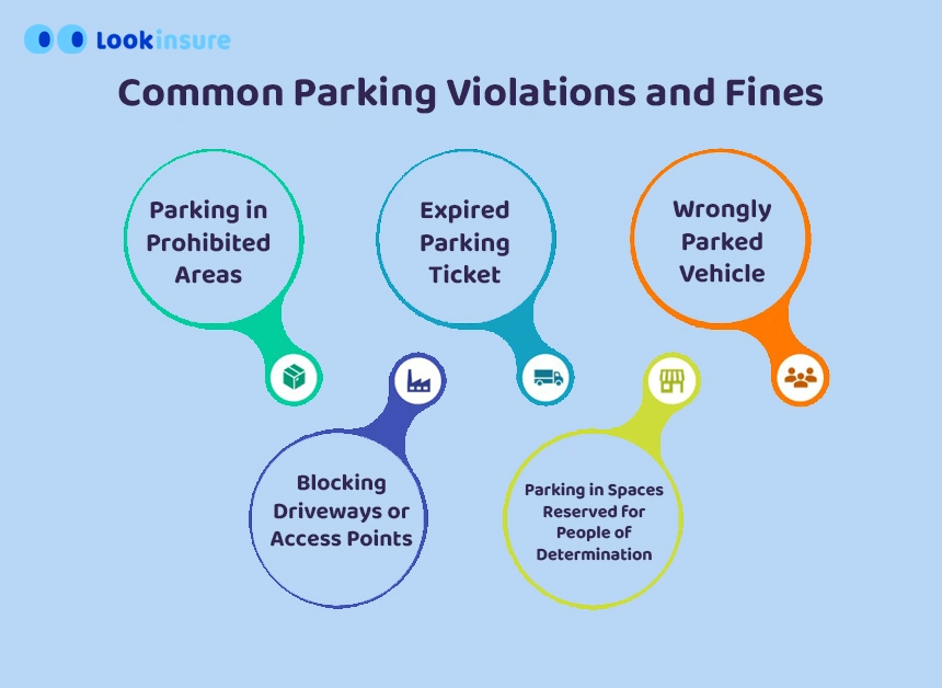 infographic showing Common Parking Violations and Fines