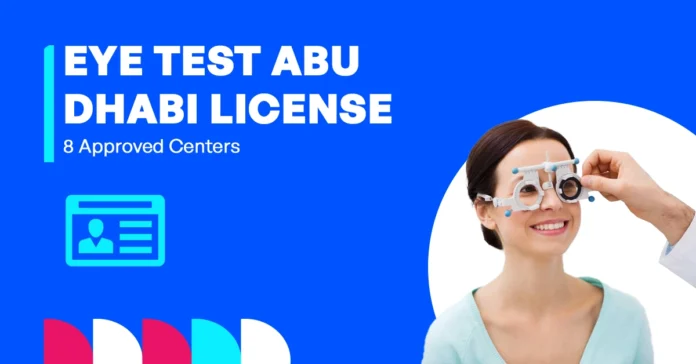 optometrist checking for eye test for driving license in Abu Dhabi