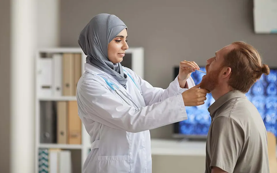 صورة تُظهر خيار التحقّق من رقم الـ MRN أو استرجاعه.