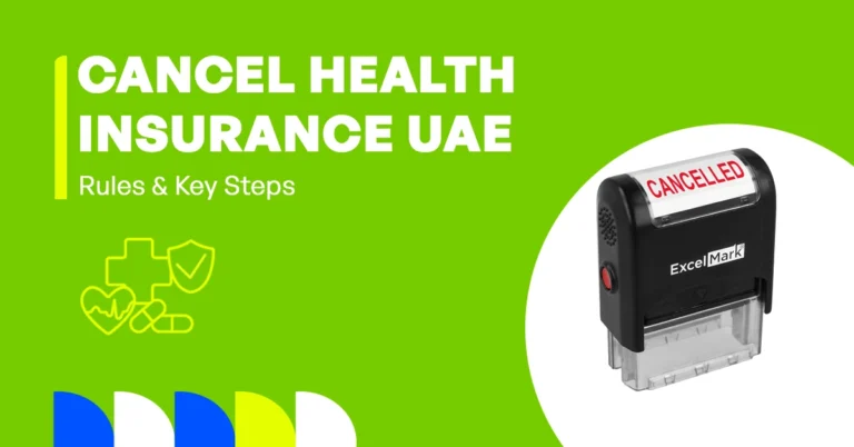 The image shows whether it is possible to cancel health insurance in the UAE and the rules involved.