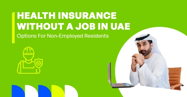 The image shows whether it is possible to get health insurance in the UAE without having a job.