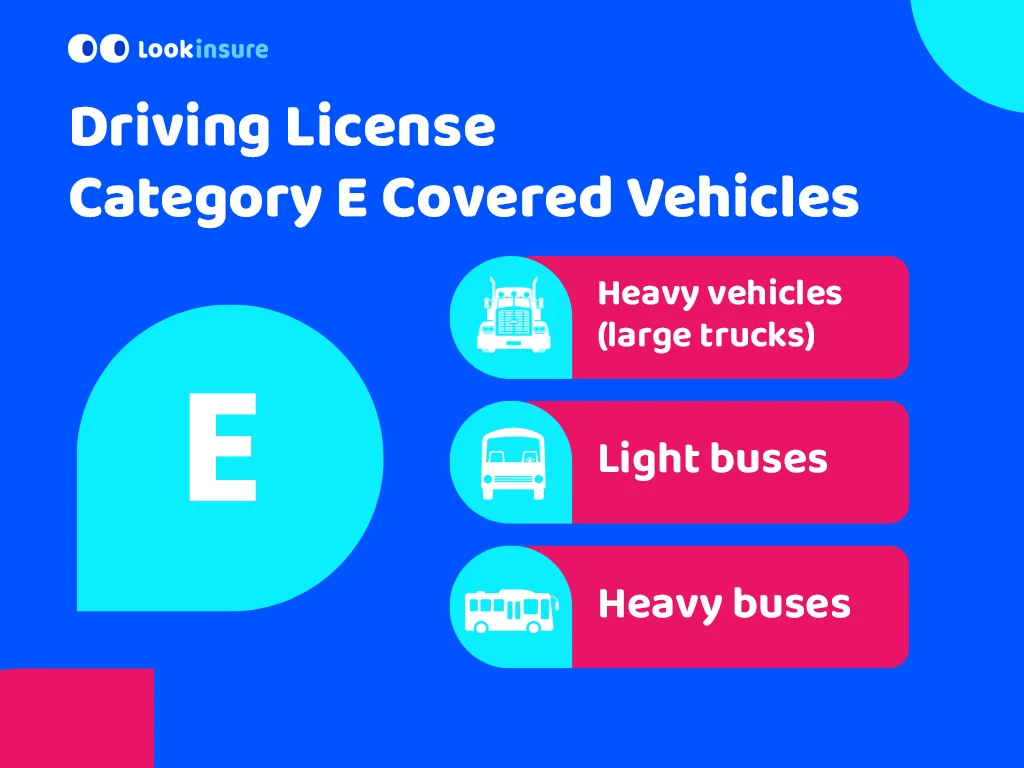 infographic show Driving License
Category E Covered Vehicles