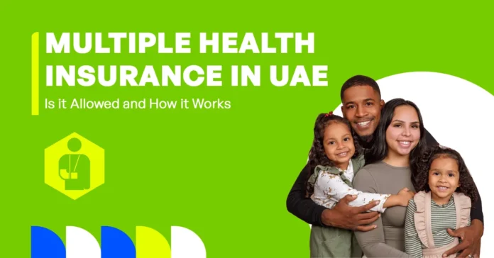 In the image, it shows whether having multiple health insurance policies in the UAE is allowed, explaining coverage options, regulations, and how multiple policies may work together.